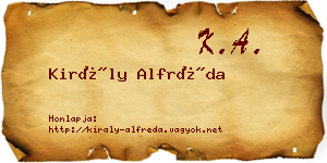 Király Alfréda névjegykártya